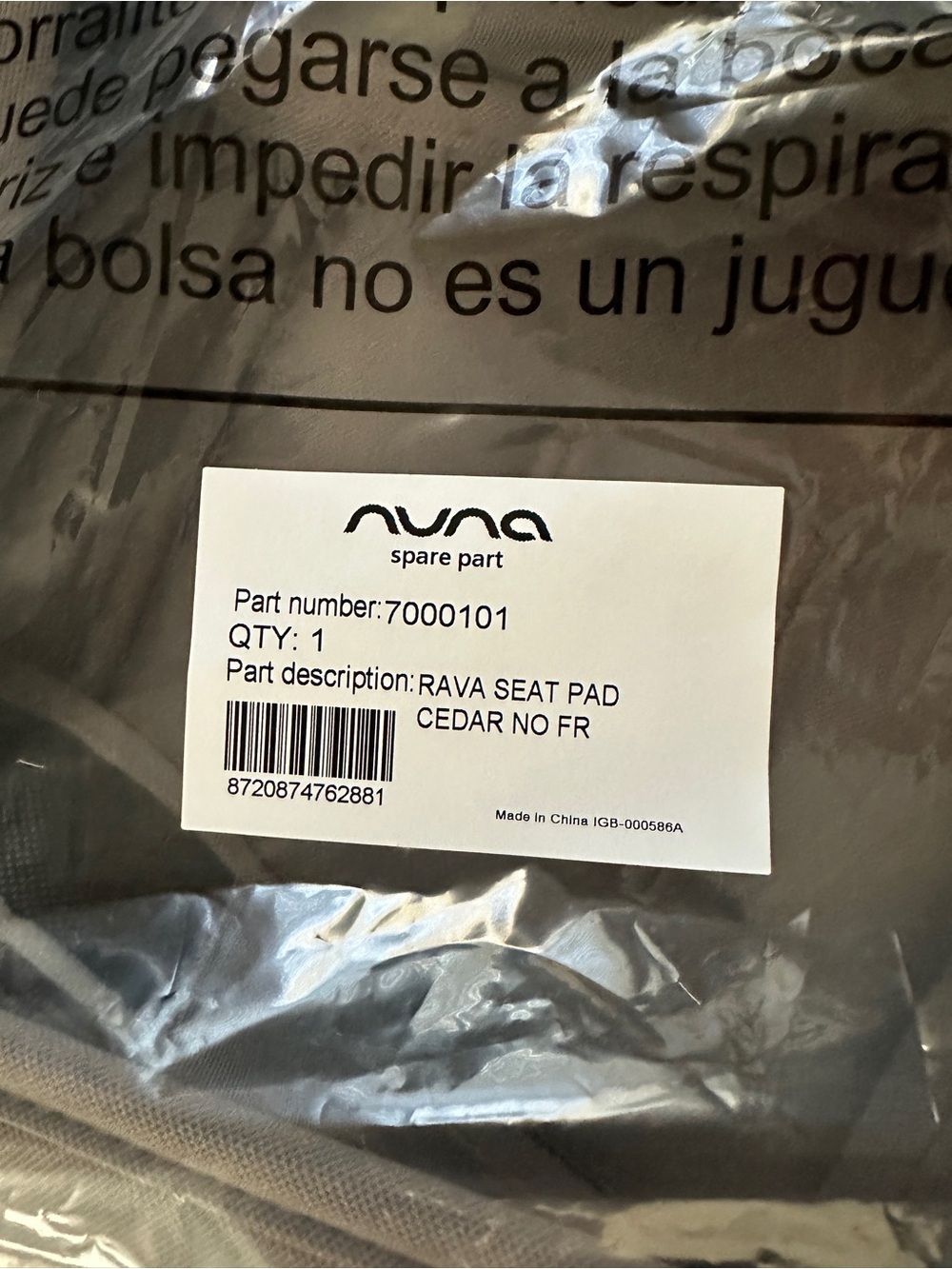 NEW - Nuna Rava Seat Cover/ Seat Pad - CEDAR - Genuine OEM Replacement